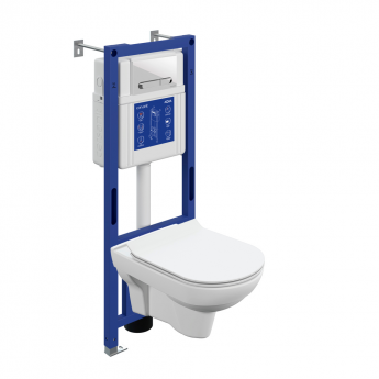Комплект CERSANIT ITY CO DPL EO slim инсталляция AQUA 40 SMART M кнопка ESTETICA пластик белый с рамкой хром