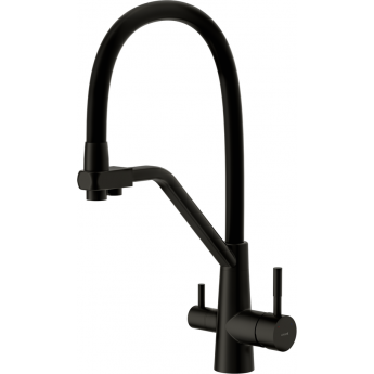 Смеситель CERSANIT для кухни VIVO однорычажный с фильтром с гибким изливом, черный